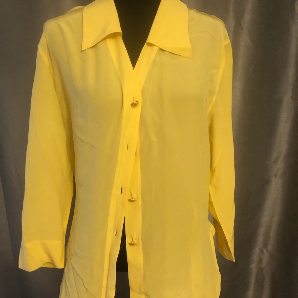 Escada Vibrant Yellow Silk Top